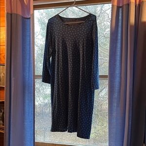 Black Polka Dot Long Sleeve Dress - Casual Women's Dress